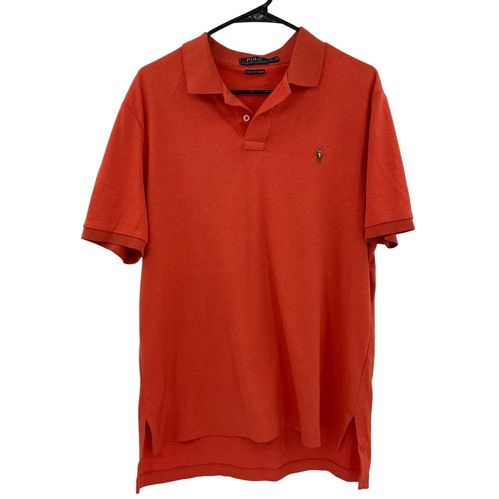 Polo Ralph Lauren‎ Pima Soft Touch Orange Polo Shirt Mens Size L